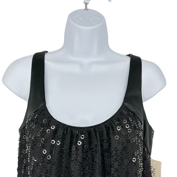 Sequin‎ Mini Dress Sleeveless Black Party Cocktail Dress - Picture 3 of 6